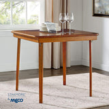 MECO Stakmore Straight Edge Solid Wood Folding Card Table, Folds to Deep 3.38 Inches for Easy Storage, 29.5″H x 32″W x 32″D, Fruitwood Finish MECO
