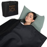 Happy Sol Far Infrared Sauna Blanket for Home, Portable Infrared Sauna Blanket for Therapy, Sauna Blanket for Detox, Suitable for Relaxation and Exercise Recovery, Very Low EMF Happy Sol