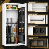 INTERGREAT 10-15 Rifle Gun Safe, Gun Cabinet for Home Rifle and Pistols with Digital Keypad and 4 Pistol Pockets, Quick Access Firearm Safes & Cabinets with Removable Shelf and Racks,White INTERGREAT
