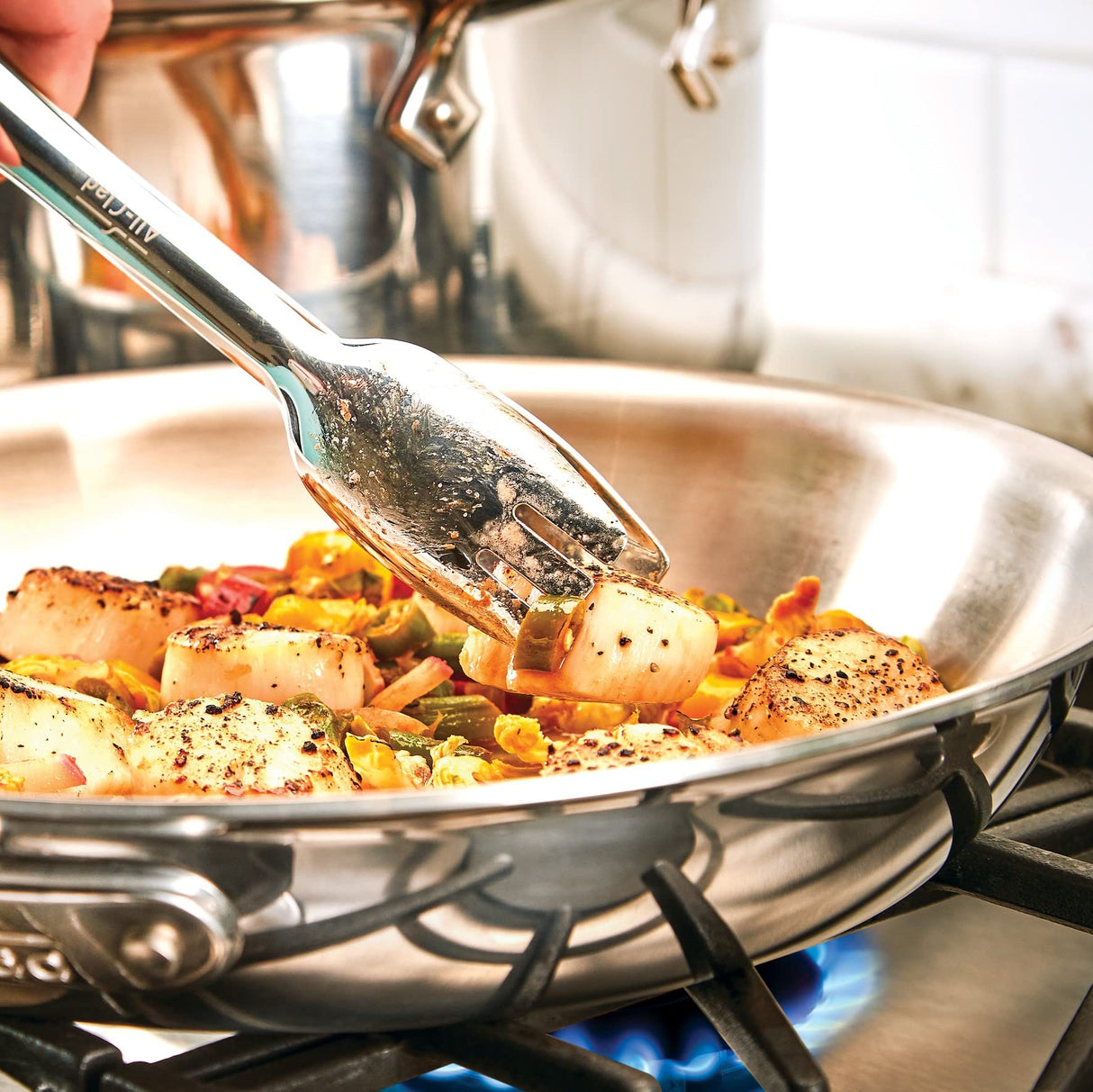 All-Clad Specialty Stainless Steel Kitchen Gadgets Serving Tongs Kitchen Tools, Kitchen Hacks Silver All-Clad