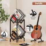 BOEASTER Vinyl Record Storage Rack, Record Holder 160-200 LP Storage Shelf Display Stand for Albums Books Magazines Files, Matte Black BOEASTER