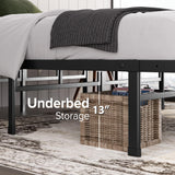 ZINUS Justin 14 Inch Easy to Assemble Mattress Foundation, Steel Support, No Box Spring Needed, Queen ZINUS