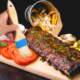 2pcs Pastry Basting Brushes, Oil Brushes Boar Bristle Brushes BBQ Brushes for Sauce Baking Brush BBQ Basting Brush Kitchen Brush for Spreading Butter Cooking Grilling (Small + Medium) LUTER