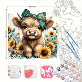 Easy Paint by Numbers Kit for Adults Beginner, Cow Adult Paint by Number Kits on Canvas, DIY Painting with Numbers for Adults, Acrylic Simple Oil Paint by Number Kits for Home Wall Decor 16x16 In BYGFHLYW