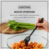 Lightyear Silicone Basting Pastry Brush Set (2 Pcs) ❘ 450°F Heat Resistant Oil Brush for Your Kitchen - Ideal For BBQ’s, Baking & Cooking | 100% Food Grade Silicone - BPA Free & Dishwasher Safe (Red) Lightyear