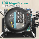 IVMAIE Helping Hands Soldering Station, 10X Magnifying Glass with light, 4 Magnetic PCB Holder Arms, Non-Slip Weighted Base Magnifier, Third Hand Soldering Tool for Soldering Jewelry Hobby Craft IVMAIE