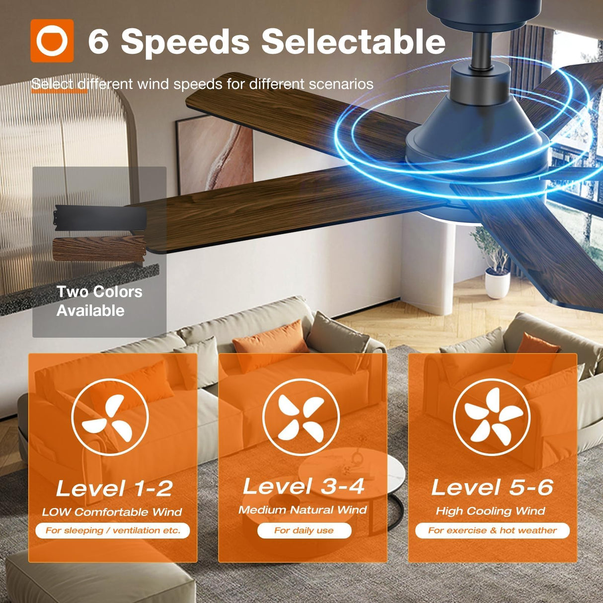 addlon Ceiling Fans with Lights, 42 inch Black Ceiling Fan with Light and Remote Control, Reversible, 3CCT, Dimmable, Noiseless, Small Ceiling Fan for Bedroom, Farmhouse, Indoor/Outdoor Use addlon