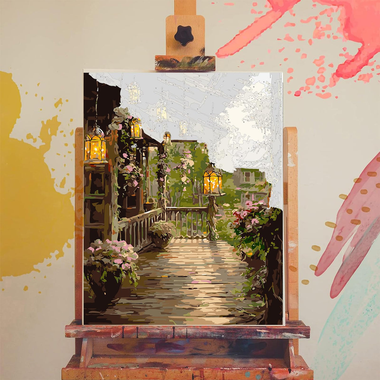 xackcme Landscape Paint by Numbers for Adults - Scenery Paint by Number on Canvas Without Frame, DIY Oil Painting for Gift Home Wall Decor (16x20 inch) xackcme