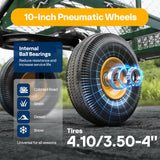 VIVOHOME Heavy Duty 880 Lbs Capacity Mesh Steel Garden Cart Folding Utility Wagon with Removable Sides and 4.10/3.50-4" Wheels 10 Inch Tire(Green) VIVOHOME