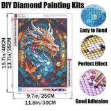 GMETNIC Dragon Diamond Painting Kits, Diamond Art Kits for Adults 5d Diamond Painting for Beginners, Wall Decor Gifts Round Diamonds Full Drill Pintura De Diamantes 12x16inch GMETNIC