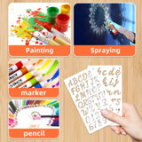 36 Pieces Letter Stencils, 4 x 7 Inch Alphabet Stencil Reusable Plastic Numbers Symbol Templates Kit for Painting on Wood, Canvas, Fabric, Rock, Chalkboard, Sign, DIY Art Projects(Letter) eageus