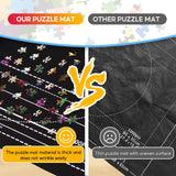 Jigsaw Puzzle Mat Roll Up to 1500 2000 3000 Piece Portable Table Puzzle Board Mat Saver Keeper with 6 Sorting Trays, Storage Bag, Inflatable Roller, Smooth Top & Non-Slip Felt Bottom for Kids Adults Brmoka