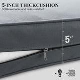 VONZOY Aluminum Patio Furniture Set, Grey Metal Outdoor Furniture Set,6 Piece Patio Furniture Set with Waterproof Covers for Backyard Garden VONZOY