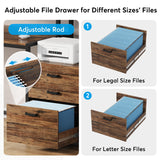 Tribesigns 63 Inch Computer Desk with File Drawer Cabinet, Ergonomic Office Desk with Monitor Stand, Industrial Computer Table with Printer Space, Wood PC Table Workstation Desk for Home Office Tribesigns