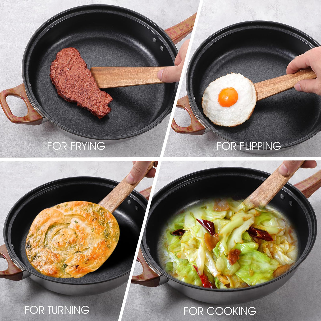 10 Inch Wooden Spatula for Cooking Flat Wooden Spatula Wood Egg Flipper Spatula Wood Spatula Pan Scraper Staub Spatula Wood Spatula for Cooking Lusofie