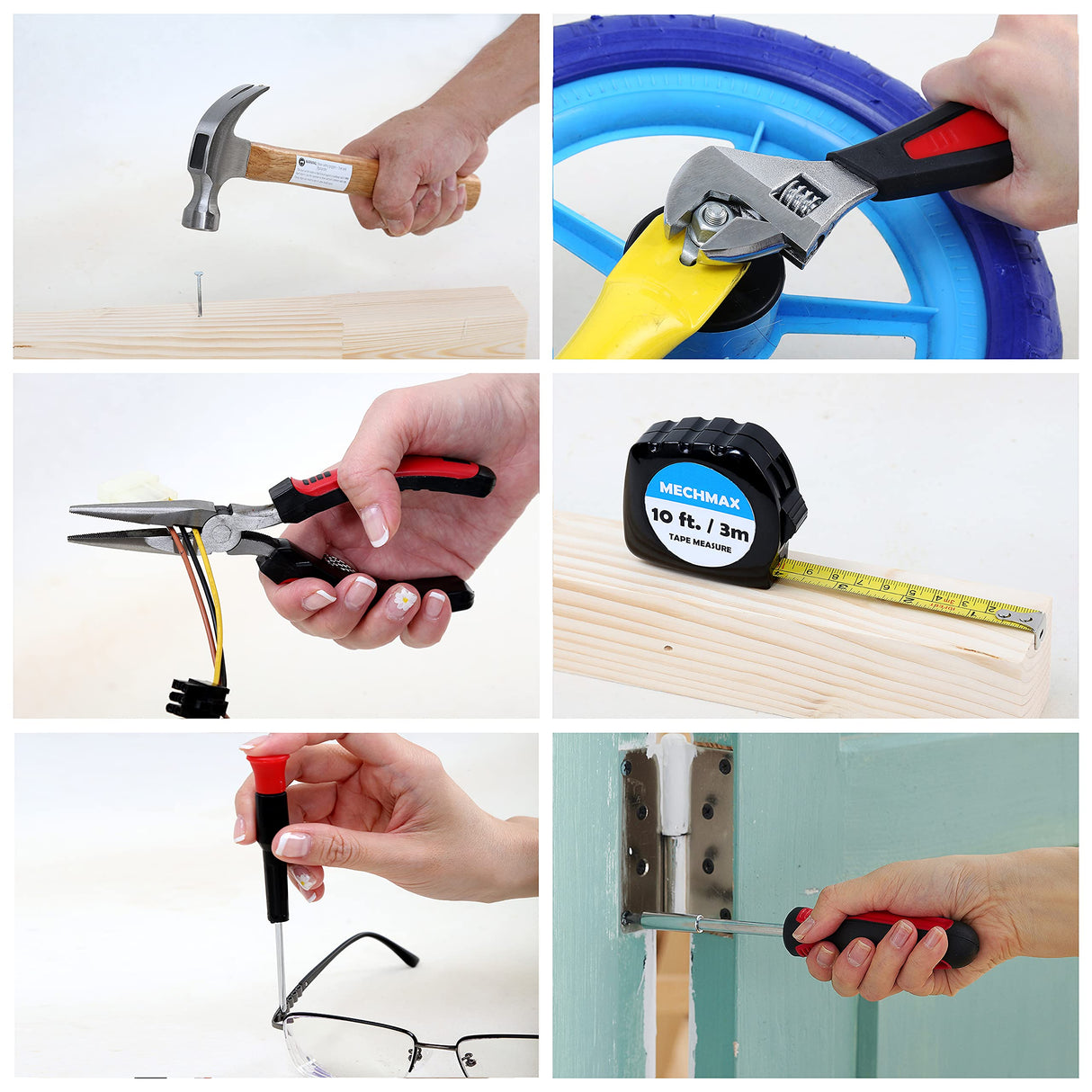 149 Piece MECHMAX Home Tool Set with Tool Box Storage Case, for Home, Office, Dorm, Back to School, Mechanic, Men, Car, Automotive, Hand Tool Kit and as A Gift MECHMAX