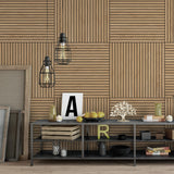 INNO STICKERS 4-Piece Wood Slat Wall Panel for Interior Wall Decor Noise Cancelling 47.2" x 23.6" Peel and Stick Acoustic Decorative 3D Sound Absorbing Wall Paneling, Natural Oak INNO STICKERS