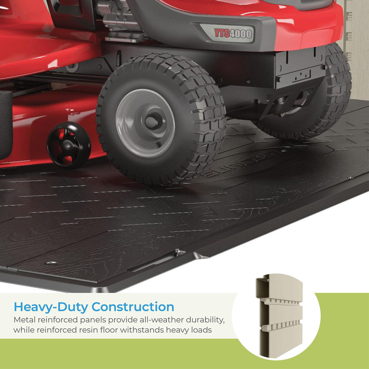 Suncast Vista 7x7 Storage Shed with Multi-Wall Resin Panels, 4 Skylights, IllumiVent System, and Pad-Lockable Doors, 84" D x 84" W x 98" H Suncast