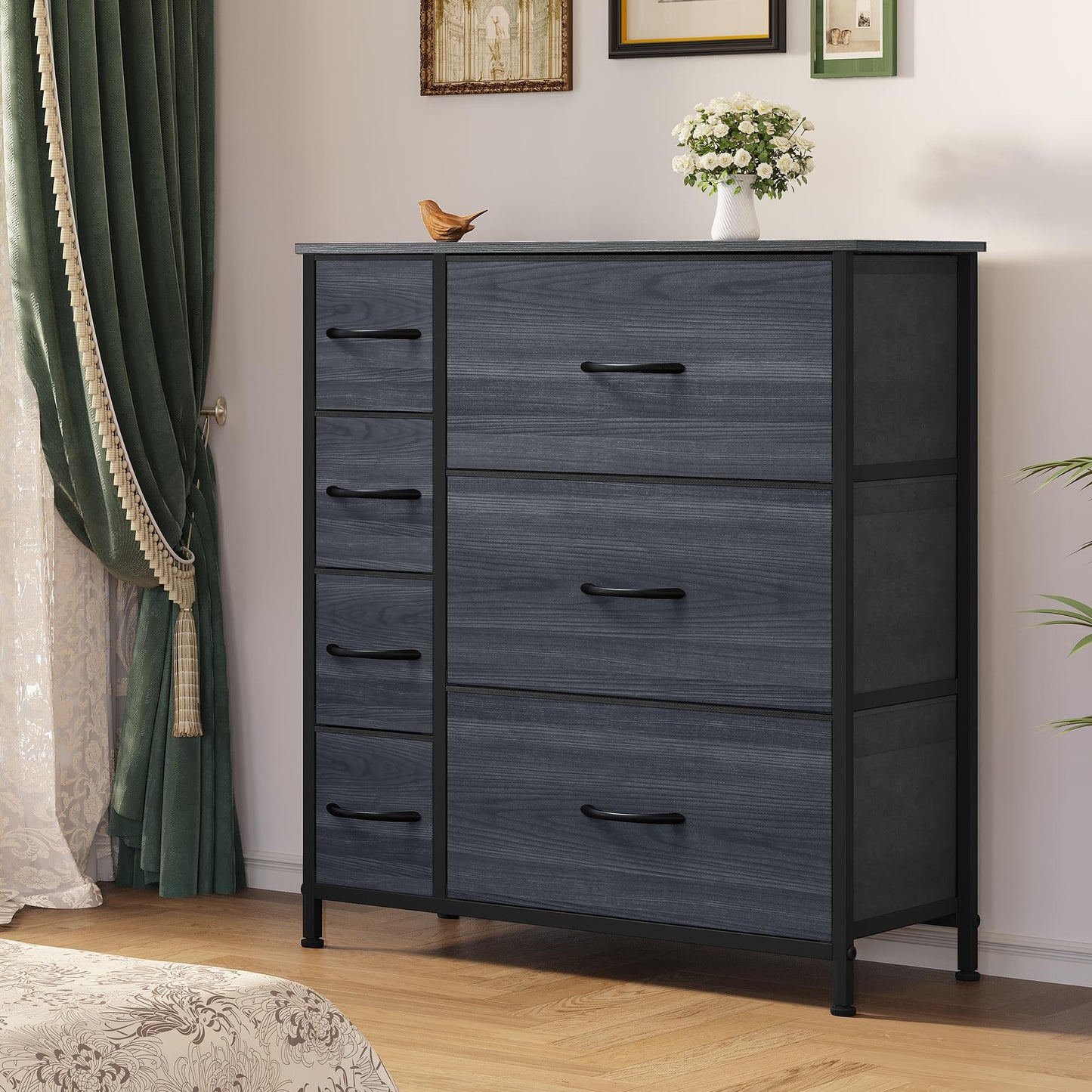 YITAHOME Dresser with 7 Drawers - Fabric Dresser, Organizer Unit for Bedroom, Living Room, Hallway, Closets - Sturdy Steel Frame, Wooden Top & Easy Pull Fabric Bins