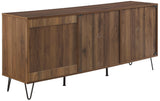 Crosley Furniture Teagan Mid Century Record Storage Sideboard Buffet Cabinet, Brown Oak Crosley Furniture