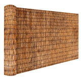 Tgzwme Natural Reed Fencing Rolls,5.5FT X 16.4FT Reed Screen Curtain Balcony Reed Fence Bamboo Screen Fencing for Outdoor Backyard Patio（Brown） Tgzwme