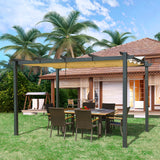 Domi 9x13FT Pergola, Outdoor Retractable Pergola with Weather-Resistant Sun Shade Canopy, Aluminum Pergola Gazebo for BBQ, Party, Wedding, Patio, Backyard, Deck, Garden domi outdoor living