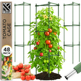 Tomato Cage - Trellis Stakes and Plant Support Structures for Vegetables and Climbing Plants - Tall Tomato Cages for Garden, Pots, Raised Garden Bed Outdoor (3 Pack - Up to 48 Inches) K-Brands