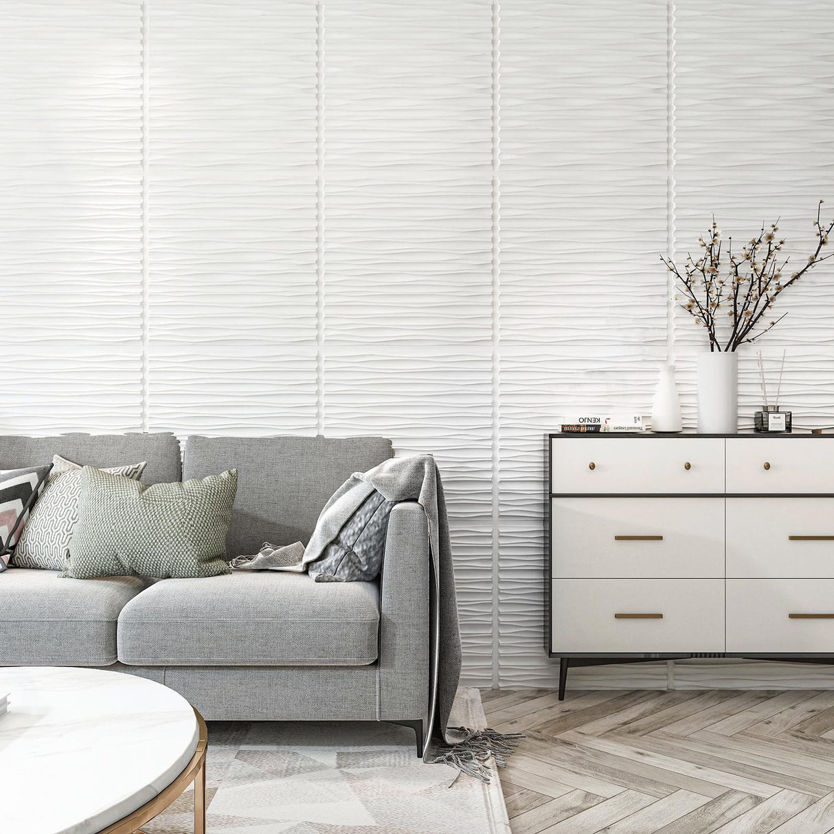 Art3dwallpanels Ceiling Tiles 24 x 24 for Interior Wall Décor, 12 Pack Drop Ceiling Tile 3D Wall Panel Fire Rated Waterproof Premium PVC, No Sag and Breakage Wall Panels Cover 48.Sq.Ft. White Art3dwallpanels