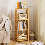 Amazer 3-Tier Bamboo Book Shelf, 32 Inches Tall Standing Bookshelf – Space-Saving, Adjustable Storage Shelves, Bookcase for Home, Office, Bedroom and Living Room Amazer