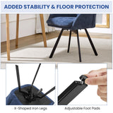 Yaheetech Swivel Accent Chair, Flower Chenille Armchair, Vanity Chair Side Chair with 360-Degree Swivel Base and Seat Cushion for Living Room/Bedroom/Home Office/Makeup, Blue Yaheetech