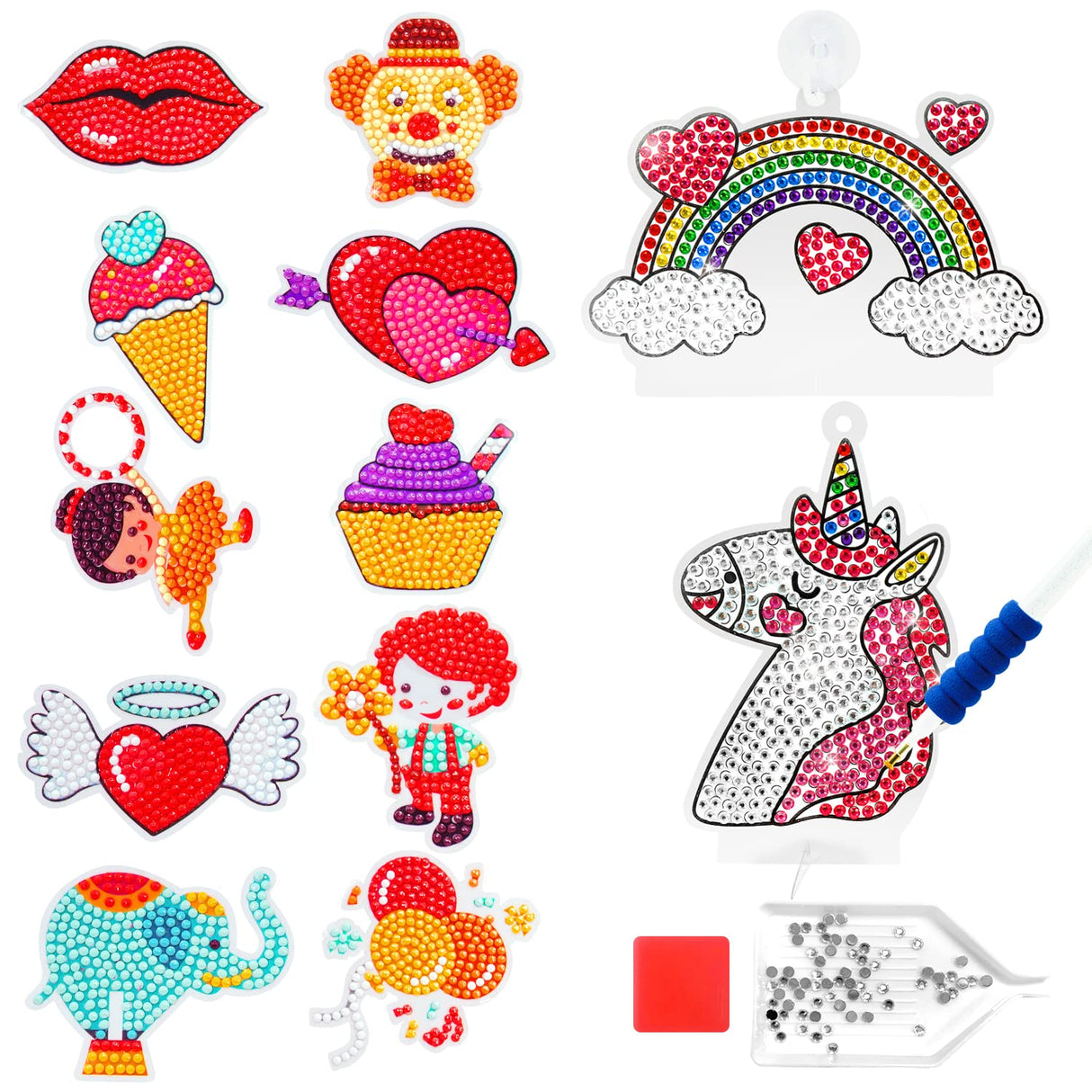 AUREUO Diamond Painting Kits - 10 Stickers & 2 Suncatchers 5D Diamond Art Kits, Easy DIY Arts and Crafts, Gem Art Painting Kits Gift Idea, Sweet Dreams AUREUO