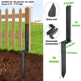 JPOIP Heavy Duty Steel Fence Post Repair Kit, 32 Inch Long Fence Post Anchor Ground Stakes for Repair Tilted/Broken Wood Fence Post (4 Pack) JPOIP