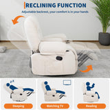 GarveeLife Massage Recliner Chair with Heating, 360° Swivel Reclining Chair for Adults with Storage and Cup Holder, Ergonomic Lift Recliner with Massage, for Living Room, Bedroom, White GarveeLife