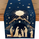 WRAPAHOLIC Christmas Table Runner - 13 x 72 Inch - Seasonal Winter Xmas Holiday Farmhouse Style Kitchen Dining Table Decoration for Indoor Outdoor Home Party - Nativity WRAPAHOLIC