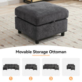 WUTUTUEE 58”Modular Sectional Loveseat Sofa, Modern Love Seat 2 Seater Sofa Couch with Storage, Chenille Modular Sectional Couch for Living Room, Bedroom, Office, Small Apartment, Dark Grey WUTUTUEE