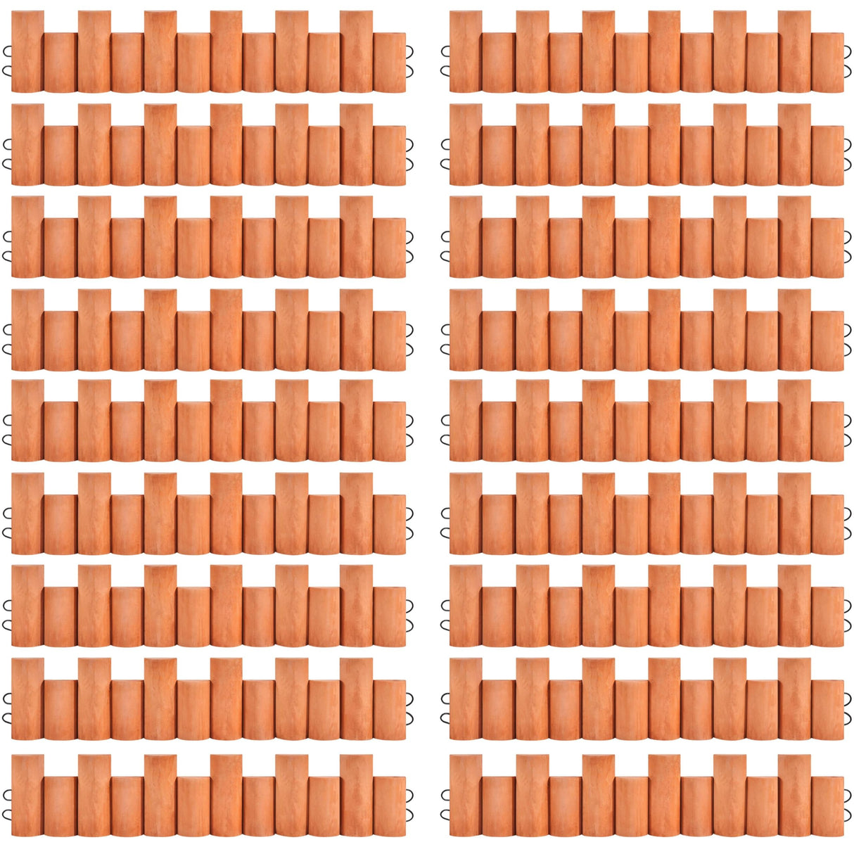 Yaheetech 18pcs Garden Wooden Short Fence,Outdoor Landscape Edging Flexible Decorative Border, No-Dig Wood Fences for Spring Yard Patio Pathway Lawns Courtyard Maintenance - 594in Yaheetech