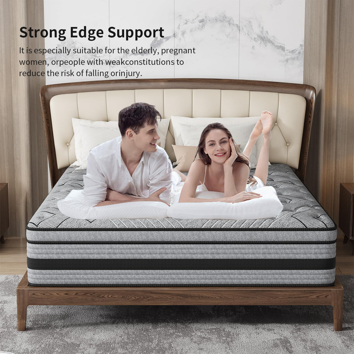 gunugu Twin Mattress 12 Inch,Twin Size Mattresses in a Box,Hybrid Memory Foam Mattress with Individual Pocket Spring for Motion Isolation & Silent Sleep & Lumbar Support & Pressure Relief,Medium Firm gunugu