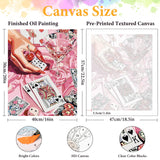 Paint by Numbers Kit for Adults Beginner Cocktail, Poker Adult Paint by Number Kits on Canvas, Pink DIY Acrylic Oil Painting by Numbers for Adults, Perfect for Home Wall Decor 16X20 Inch Okarina