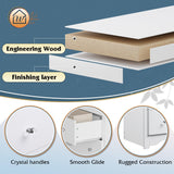 WLIVE Wood White Dresser with 6 Drawer, 59“Wide Chest of Drawers for Bedroom, Long Nightstand with Drawers, Modern Large Storage Tower Unit, Closet Store Organizer for Living Room, Hallway WLIVE