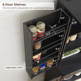 ACCOHOHO 72" Tall Kitchen Pantry, Farmhouse Storage Cabinet with Barn Door, Organizer, Drawer and Adjustable Shelves, Rustic Wood Cupboard for Kitchen, Dining Room, Bathroom, Black ACCOHOHO