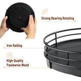 BAMBOO LAND- Lazy Susan Turntable Organizer, 9", Black, Lazy Susan for Table Top, Wooden Lazy Susan, Wood Lazy Susan, Lazy Susan for Dining Table, Black Lazy Susan, Table Lazy Susan Wood BAMBOO LAND