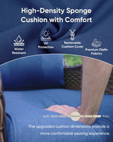 HUMMUH 8 Pieces Outdoor Patio Furniture Set with Fire Pit,L-Shaped Modular Sectional Couches with Swivel Patio Chairs,Wicker Conversation Set for Deck,Backyard,Porch,Garden HUMMUH