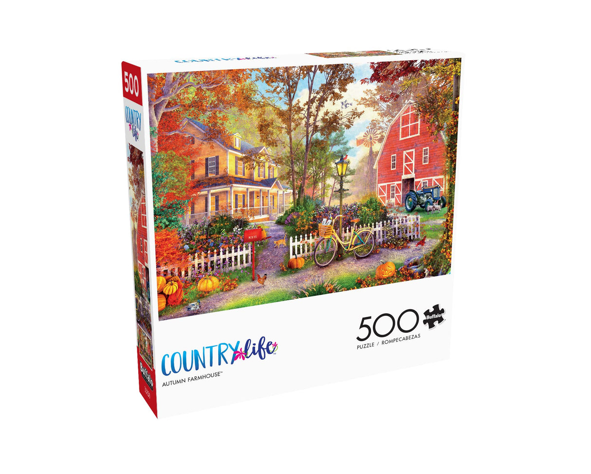 Buffalo Games - Dominic Davison - Autumn Farmhouse - 500 Piece Jigsaw Puzzle For Adults -Challenging Puzzle Perfect for Game Nights - Finished Size is 21.25 x 15.00 Buffalo Games