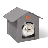 Love's cabin Outdoor Cat House Weatherproof, Insulated Feral Cat House Outdoor for Winter, Waterproof Outside House for /Indoor Cats, Shelter with Removable Soft Cushion Love's cabin