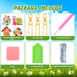 12 Pieces Spring Diamond Painting Keychain 5D DIY Diamond Painting Kit Spring Hanging Diamond Art Kits Flower Gnome Butterfly Spring Ornaments for Kids Crafts Family Decor Ferraycle