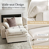 HULALA HOME 106" Modular Sectional Sofa, Oversized 3 Seater Couch with Double-Cushion, Modern Sofa with Deep Seat, Convertible Sectional Couch for Living Room, Ivory HULALA HOME