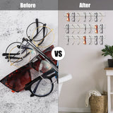 5 Pack Acrylic Sunglasses Organizer Storage Wall Mounted Eyeglasses Holder Hanging Eyewear Display Rack Hanger for Entryway Shelf (Clear) Chunful