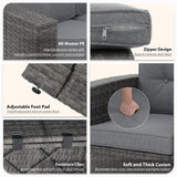 JOIVI 9 Pieces Outdoor Patio Furniture Set with 45” Fire Pit Table, Rattan Patio Conversation Set with 50000 BTU Gas Fire Pit, Wicker Outdoor Sectional Sofa Set with Storage Box and Coffee Table, Gray JOIVI