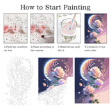 ZRIZQ Paint by Numbers for Adults Beginners,Moon Flower Adult Paint by Number Kits on Canvas,Paint by Numbers for Home Wall Art Decor 16x20 Inch（Without Frame） ZRIZQ