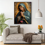 JFYHAB Jesus Diamond Painting Kit, Full Drill 5D Pray Virgin Mary Diamond Dots Arts Crafts Set Religious Belief Diamond Painting with Gem for Adult Beginner Virgin Mary Room Decor 12X16 inch JFYHAB